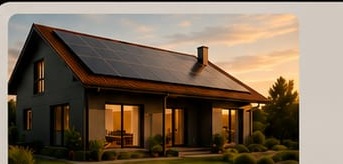 Maison équipée de panneaux solaires